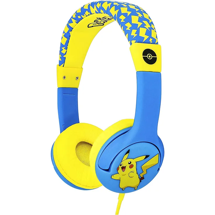 OTL Pokémon Pikachu Junior On-Ear-Kopfhörer, geeignet für Kinder, blau, gelb