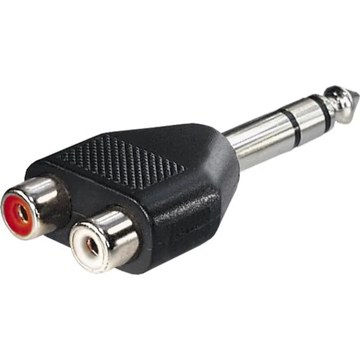 Adapter 2 Cinchbuchsen auf 6,3mm Stereo Klinkenstecker