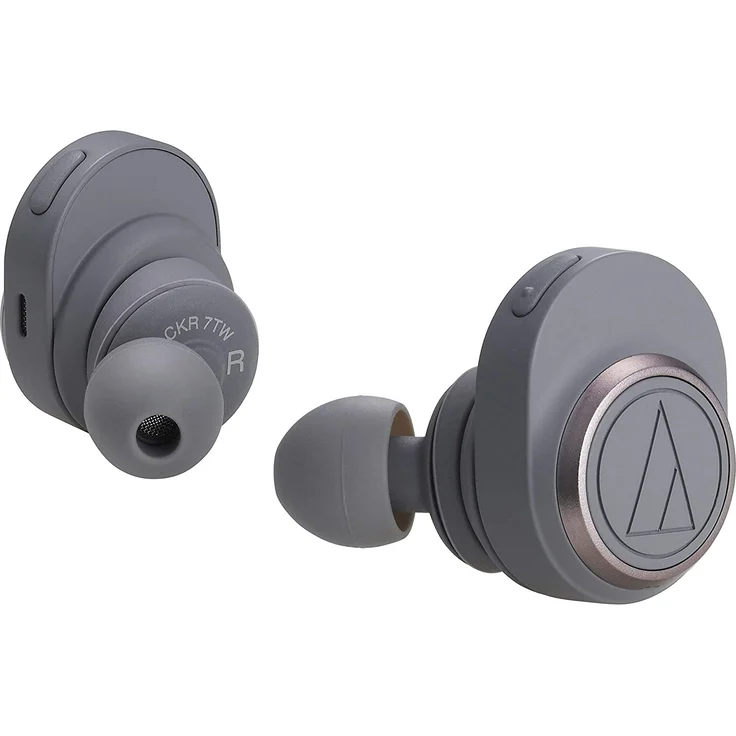 Audio-Technica ATH-CKR7TW True Wireless In-Ear Kopfhörer, mit Bluetooth, Mikrofon, grau – Bild 1