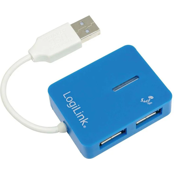 USB 2.0 Hub Smile 4-Port - Hub - 4 x Hi-Speed USB, Blau, UA-0136 – Bild 1