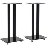vidaXL Lautsprecherständer 2 Stk. Doppelsäulen-Design Hartglas Schwarz