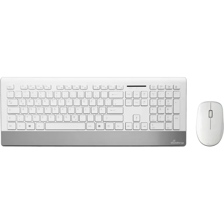 MediaRange MROS106 - Highline Series - Tastatur-und-Maus-Set - kabellos - 2.4 GHz - QWERTZ - Silver White (MROS106)