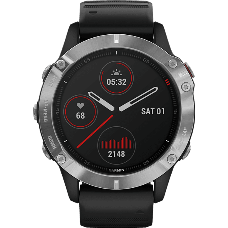 Garmin fēnix 6 Smartwatch GPS, Unisex, 47mm, Kunststoffgehäuse, Silber/Schwarz – Bild 3