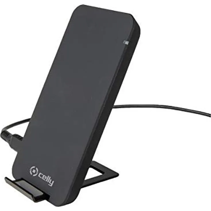 Celly Kabelloses Ladegerät mit Standfunktion, Schnellladegerät, 10 W, 15 A, Schwarz