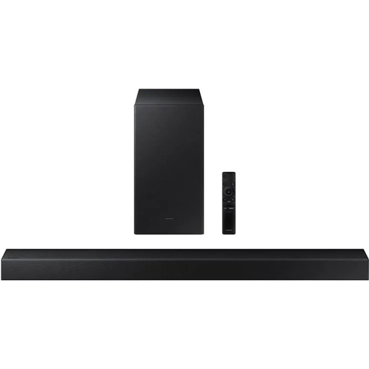 Samsung HW-A450 2.1 Soundbar mit Subwoofer, kabellos/kabelgebunden, geeignet für TV, schwarz (2021) – Bild 1