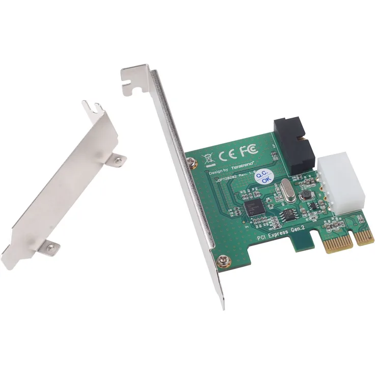 SilverStone SST-EC03S-P - USB 3.0 PCI-E Erweiterungskarte, 5V 4 Pin Molex Stromanschluss, 1x USB 3.0 20-pin Connector und 3.5'' Frontpanel mit 2x USB 3.0 Ports, silber