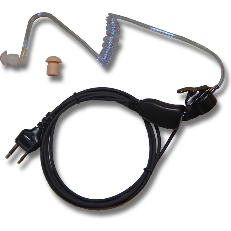 VHBW Headset für Alan - Midland 42, 441, 443, 445 BT, 445 Sport, 451, 456R, Atlantic, G12 Funkgerät, Walkie Talkie, transparenter Schallschlauch