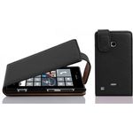 cadorabo Hülle für Nokia Lumia 720 in OXID SCHWARZ - Handyhülle im Flip Design aus strukturiertem Polyurethan - Case Cover Schutzhülle Etui Tasche Book Klapp Style
