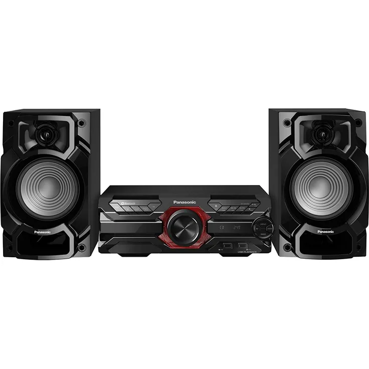 Panasonic SC-AKX320 High Power Heimkinoanlage (450W, 16cm Woofer, 6cm Tweeter, Bluetooth, USB Dual, CD, AUX, DJ Jukebox, DJ-Funktion, Hi-Fi, Sound Nickel) schwarz