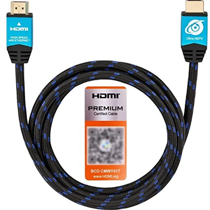 Ultra HDTV Premium 4K HDMI-Kabel 5 Meter / HDMI 2.0b, UHD bei vollen 60Hz (keine Ruckler), HDR, 3D – Bild 1