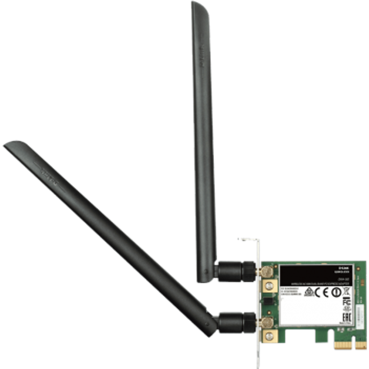 D-Link DWA-582 PCI Express Adapter (Wireless AC1200 Dual Band, mit Hochleistungsantennen, bis zu 867 Mbit-s im 5-GHz-Band)