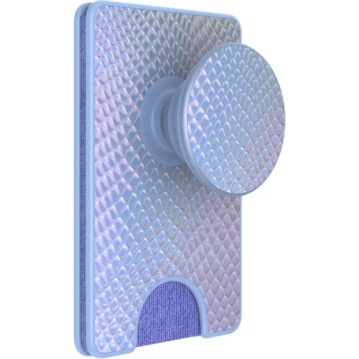 PopSockets PopWallet+ mit Integriertem Austauschbarem PopTop für Smartphones und Tablets - Iridescent Snake