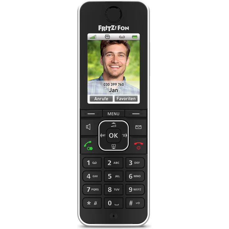 AVM FRITZ!Fon C6 Black, DECT-Komforttelefon (hochwertiges Farbdisplay, HD-Telefonie, Internet-/Komfortdienste, Steuerung FRITZ!Box-Funktionen), VoIP-Telefon, schwarz