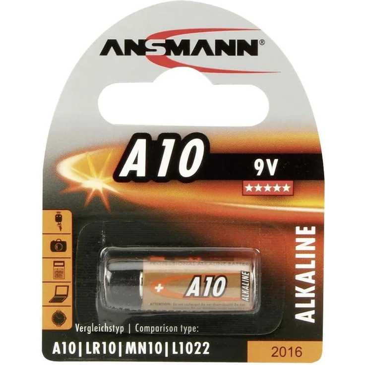 ANSMANN Alkaline Batterie A10 (9V) MN10, 10A, LR10 für Tachenrechner, Garagentoröffner, Alarmanlage, Funkauslöser für Kamera, Messgeräte, Klingel usw. – Bild 1