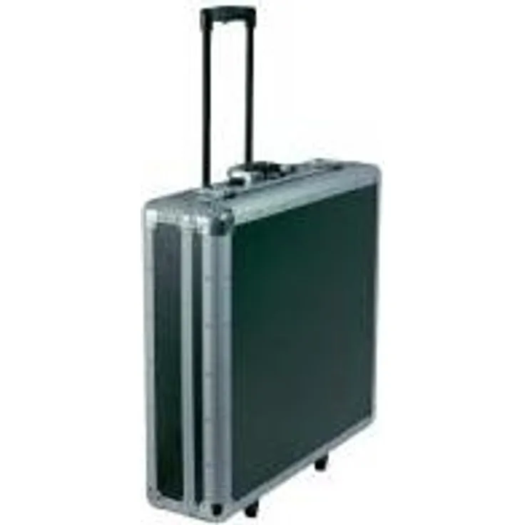 Reloop 200 Trolley CD Case - Profi CD-Case mit Trolley Fahrgestell, Teleskopgriff, 4-fach Unterteilung, Schaumstoffpolsterung, schwarz