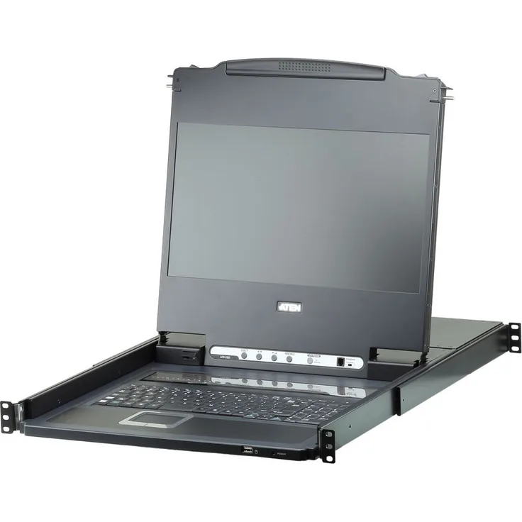 ATEN CL6708MW D LCD KVM Switch 43 cm (16,9 Zoll) USB auf DVI, 8 Port schwarz