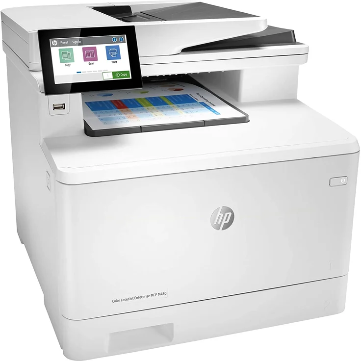 HP Color LaserJet Enterprise MFP M480f (4-in-1) Multifunktionsdrucker - (Laser) Farbe, Druckgeschwindigkeit: 27 s/w, 27 Farbe, Auflösung: 600 x 600, USB, LAN, AirPrint, Mobile Print (3QA55A) – Bild 2