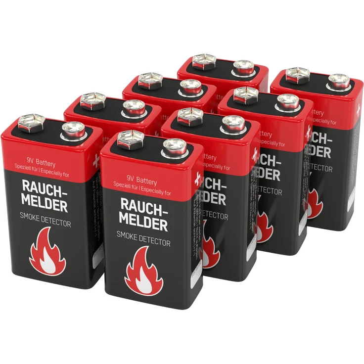 ANSMANN Alkaline longlife Rauchmelder 9V Block Batterien (8 Stück) - Premium Qualität für höhere Leistung, 9V Batterie ideal für Feuermelder, Bewegungsmelder, Alarmanlagen & Kohlenmonoxid Warnmelder – Bild 1