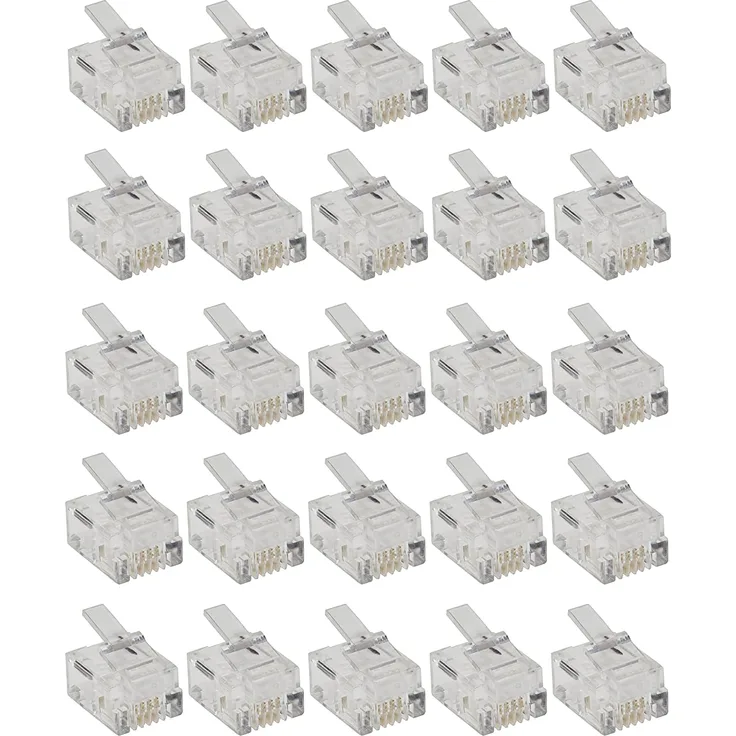 Klein Tools Modular-Telefonstecker, RJ11, 6P6C, 25 Stück, transparent (VDV826-601)