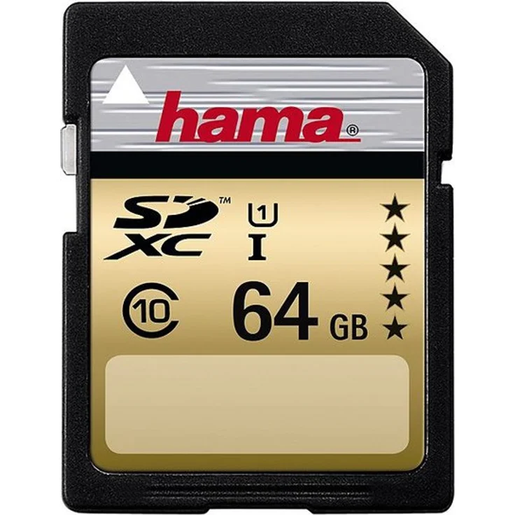 Hama Speicherkarte SDHC 64GB (SD-2.0 Standard, Class 10, Datensicherheit dank mechanischem Schreibschutz, Beschriftungsfeld) – Bild 1