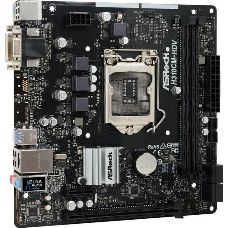 Asrock H310CM-DVS - micro ATX, Intel H310, LGA 1151 (Sockel H4), Dual-channel DDR4 (90-MXB8K0-A0UAYZ) – Bild 1