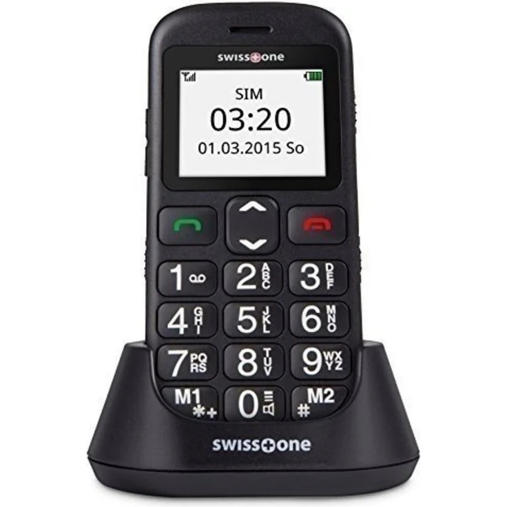 swisstone BBM 320c GSM-Mobiltelefon mit großem beleuchtetem Farbdisplay Schwarz – Bild 1