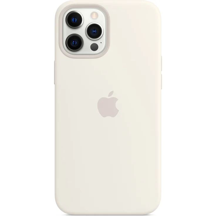 Apple MHLE3ZM/A Silikon Case mit MagSafe, geeignet für Apple iPhone 12 Pro Max, Handy-Schutzhülle, weiß – Bild 1