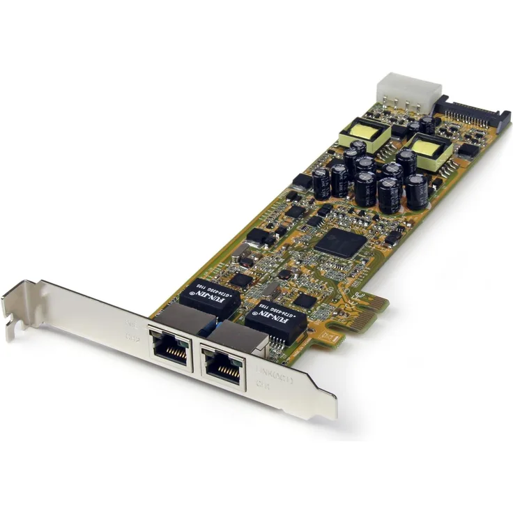 StarTech.com Dual Port PCI Express Gigabit Netzwerkkarte - 2 Port RJ45 PCIe PoE-PSE NIC Server Adapter - 10-100-1000 Mbit