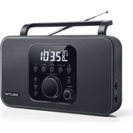 Muse M-091 R Tragbares Radio (UKW-MW) mit Senderspeicher, Uhr- und Weckfunktion, Netz- und Batteriebetrieb, AUX-Eingang, Kopfhörer-Anschluss, schwarz