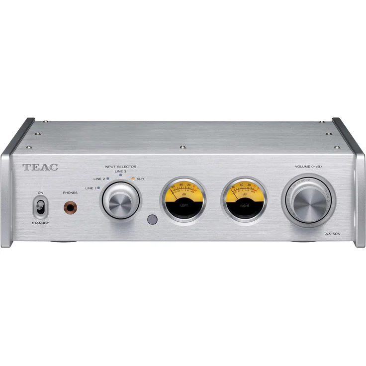 Teac AX-505-S Stereo Vollverstärker (115 Watt je Kanal, Stromsparfunktion, Kopfhörerverstärkerschaltung, Cinch-Eingang) Silber – Bild 1
