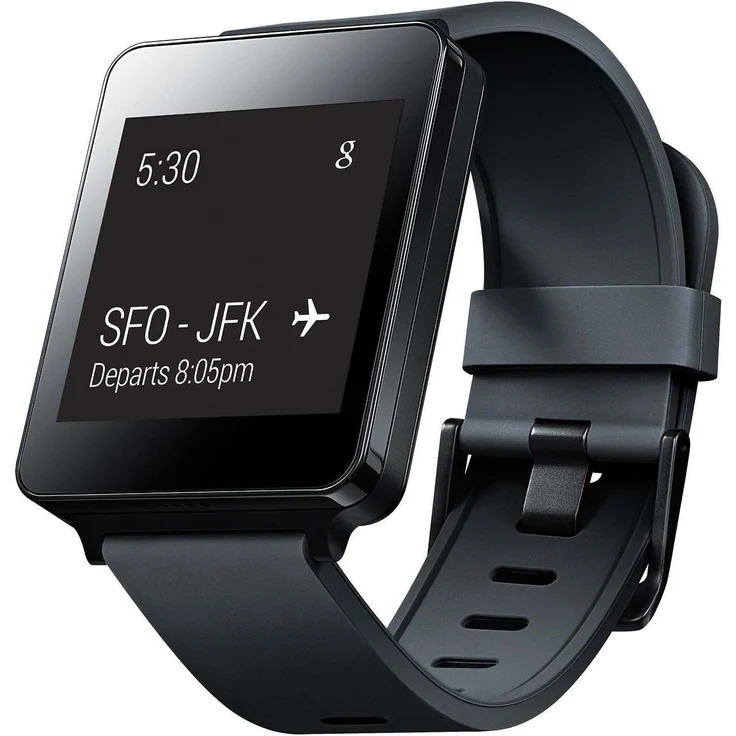 LG G Watch Smartwatch Unisex, Einheitsgröße, Edelstahlgehäuse, Schwarz - Preisvergleich – Bild 2