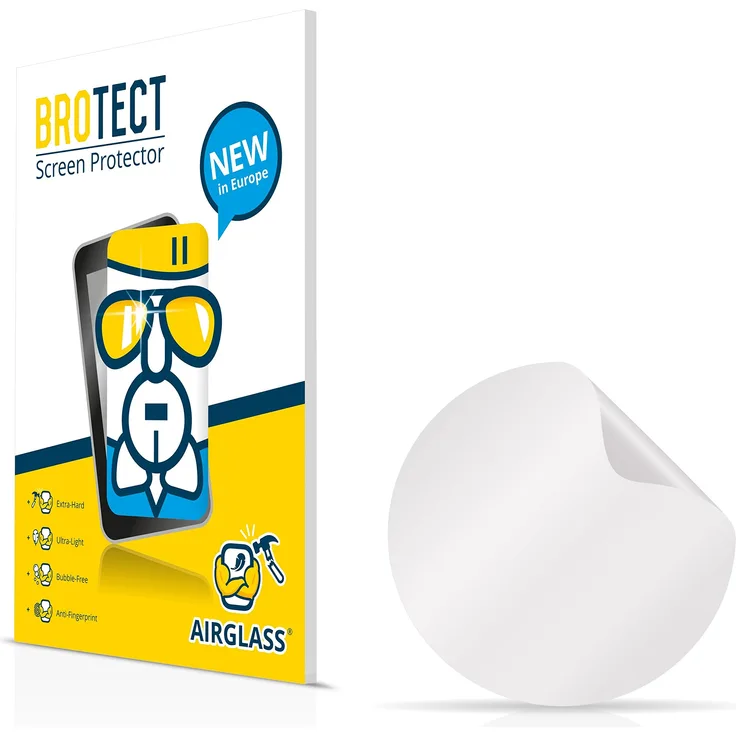 BROTECT AirGlass Flexible Glasfolie für Armbanduhren (kreisrund, Durchmesser: 22mm) Panzerglasfolie Schutzfolie Glas Folie – Klar, Extrahart