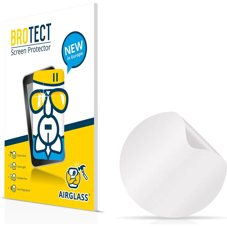 BROTECT AirGlass Flexible Glasfolie für Armbanduhren (kreisrund, Durchmesser: 22mm) Panzerglasfolie Schutzfolie Glas Folie – Klar, Extrahart