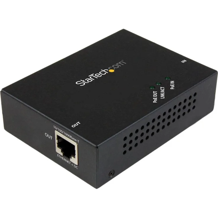 StarTech.com Gigabit PoE+ Extender, 802.3at-af, 100m, Power over Ethernet Extender, PoE Repeater - Verlängerung