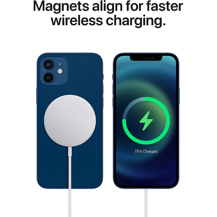 Apple MagSafe Charger MHXH3ZM/A, magnetisches Ladegerät, Qi Ladestation, weiß, silber – Bild 5