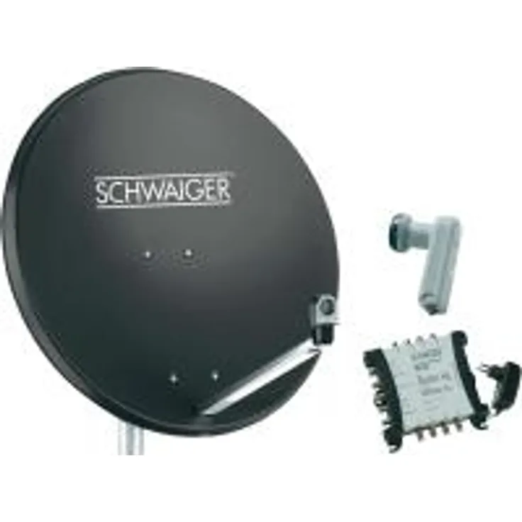 Schwaiger SAT-Anlage ohne Receiver Anthrazit Teilnehmer-Anzahl: 8 (SPI9961SET6)