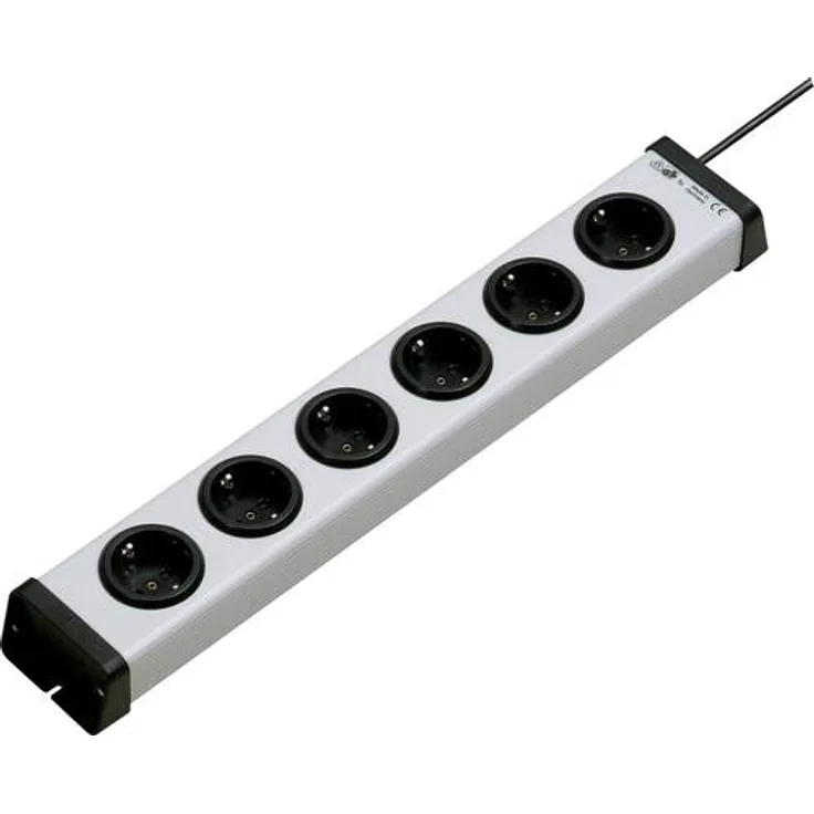 Ehmann 0200x00062301 Steckdosenleiste ohne Schalter 6fach Grau, Schwarz Schutzkontakt