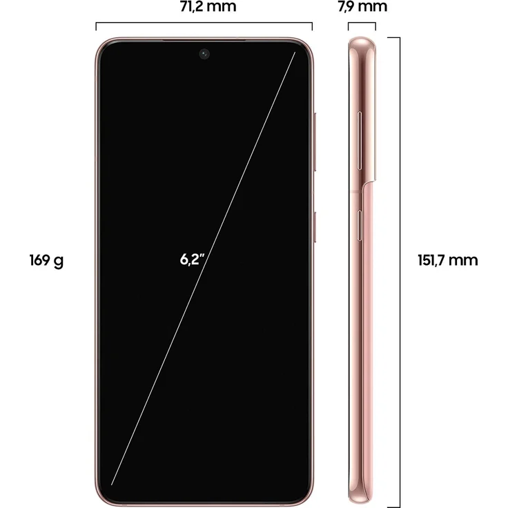 Samsung Galaxy S21 5G Smartphone 15,75cm (6,2 Zoll) AMOLED-Display, 128GB interner Speicher, 8GB RAM, Dual-SIM, Phantom Pink – Bild 2