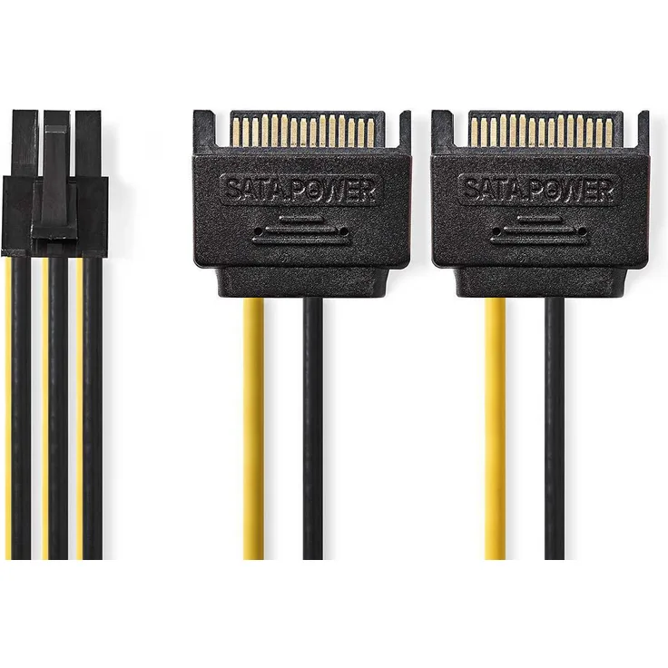 Internes Netzkabel 2x 15-poliger SATA-Stecker - PCI-Express-Buchse 0,15 m
