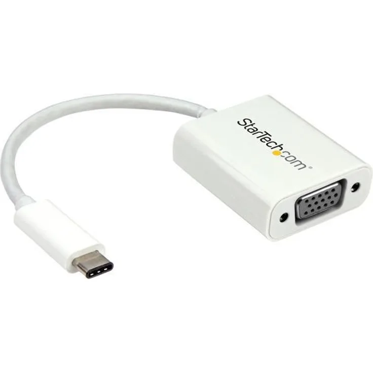 StarTech.com USB-C to VGA Adapter - Externer Videoadapter - USB Type-C - D-Sub - weiß - für Apple MacBook (CDP2VGAW)