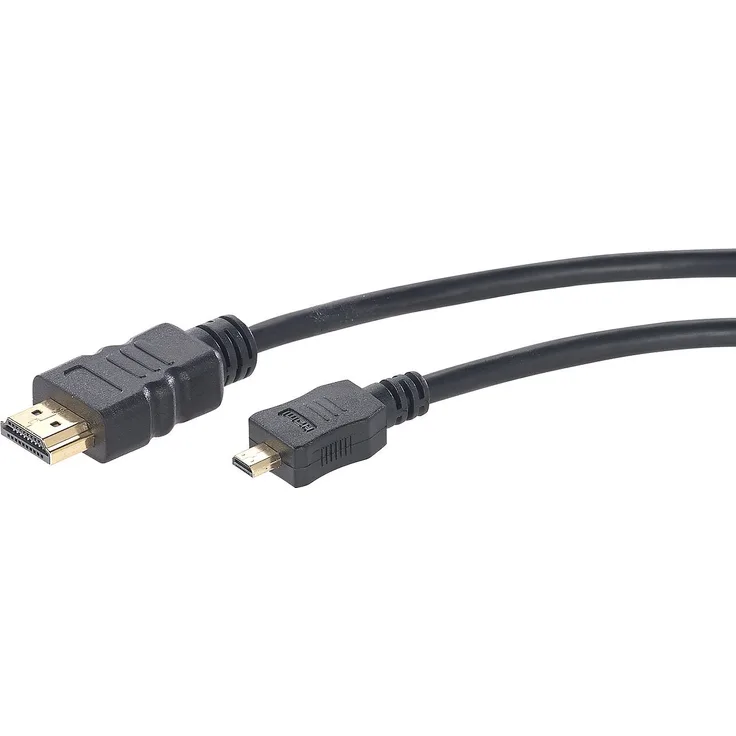 auvisio HDMI Kabel: High-Speed-Adapterkabel Mini-HDMI auf HDMI, für 4K, 3D & Full HD, 2 m (Mini HDMI Adapter)