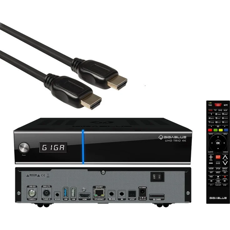 GigaBlue UHD Trio 4K, UHD-GB-004, DVB-S/S2, DVB-C, DVB-T/T2, HDMI, EPG, Aufnahmefunktion, schwarz – Bild 4