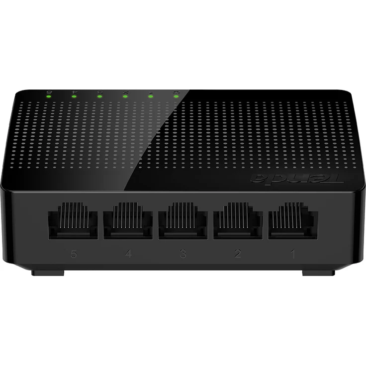 Tenda SG105 5 Port Gigabit Desktop Switch (5x 10 - 100 - 1000 MBit-s RJ-45 Ports, Autonegation, Auto MDI-MDIX, IEEE 802x3x Flusskontrolle, Non-Blocking Architektur) schwarz – Bild 1