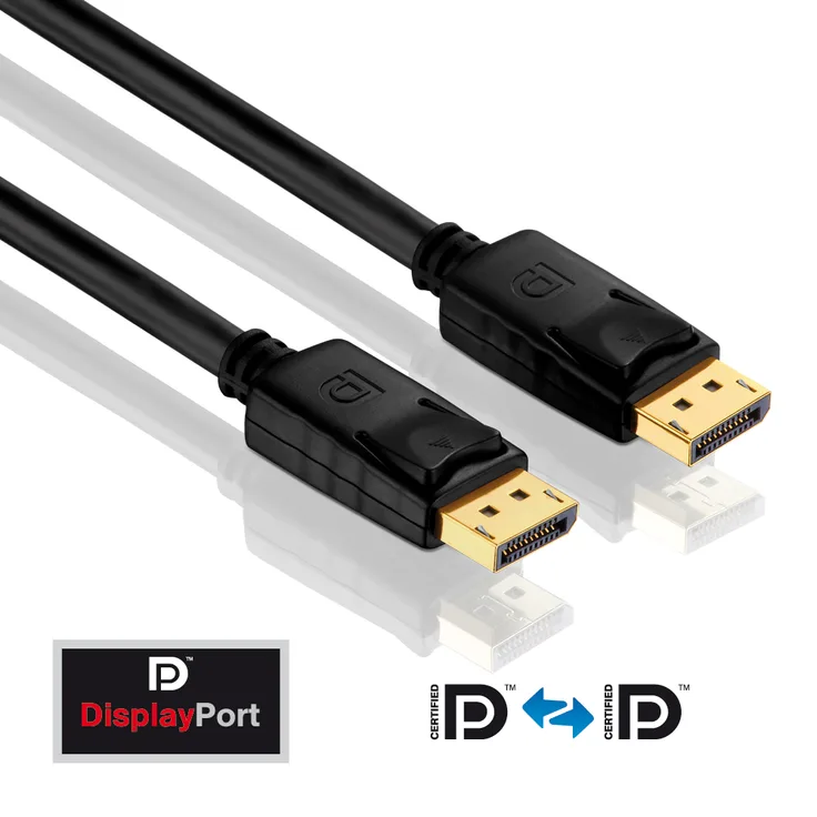 PureLink PI5000-075 DisplayPort Verbindungskabel (4K UltraHD (2160p), Ethernet), DisplayPort Stecker (20pin) auf DisplayPort Stecker (20pin), zertifiziert, 7,50m, schwarz