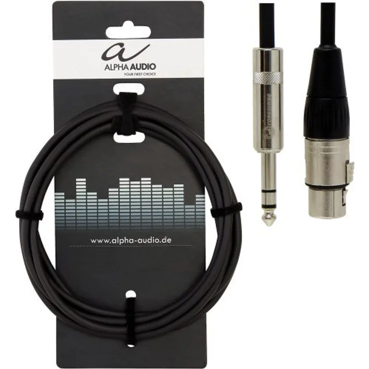 Alpha Audio 190718 Pro Line Symmetrische Audioverbindung-Kabel (3 m, Stereoklinke auf XLR)