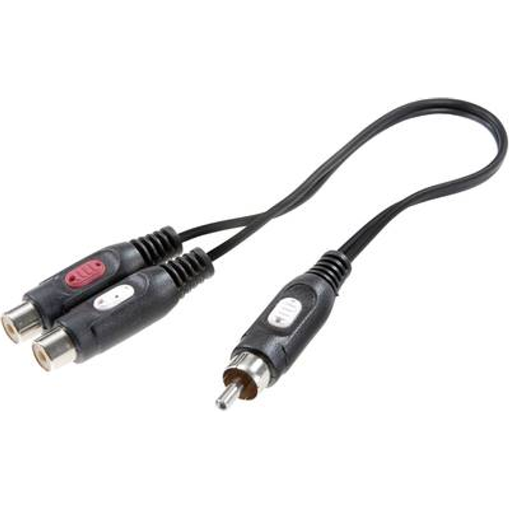 SpeaKa Professional Cinch Audio Y-Adapter [1x Cinch-Stecker - 2x Cinch-Buchse] Schwarz (SP-7869820)