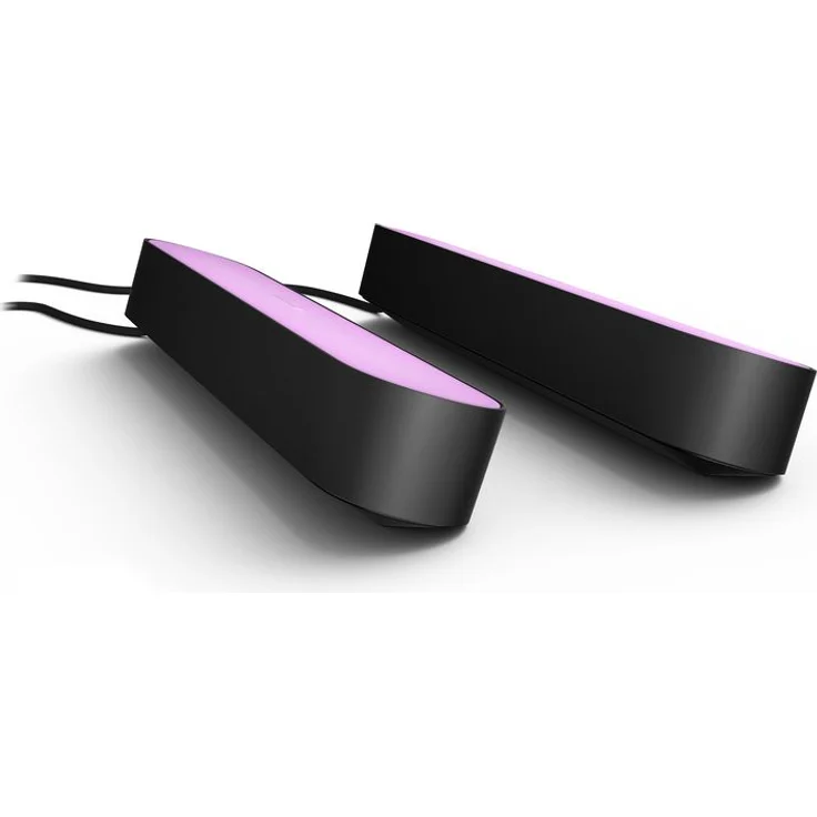 Philips Hue White and Color Ambiance Play Lightbar Doppelpack, dimmbar, bis zu 16 Millionen Farben, steuerbar via App, kompatibel mit Amazon Alexa, schwarz – Bild 1