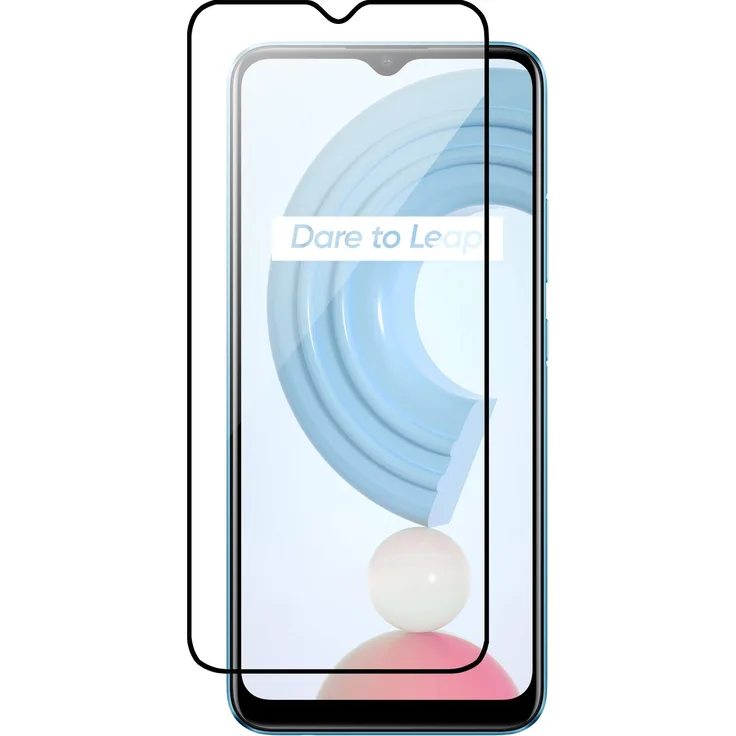 cofi1453 5D Schutz Glas, geeignet für Realme C21, Curved Panzer Folie, vollständig klebend und Abdeckung, Displayschutzglas, transparent