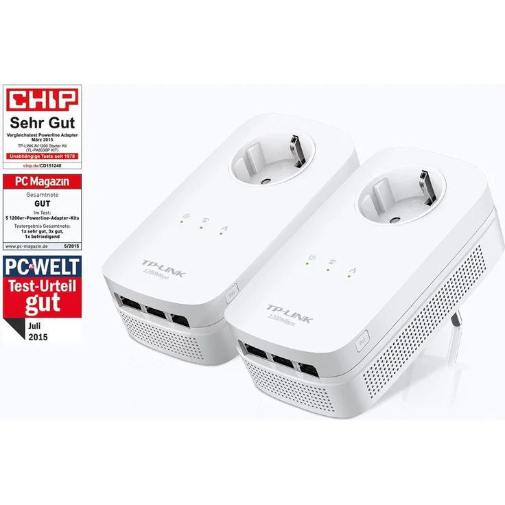 TP-Link TL-PA8030P KIT 1300Mbit-s 6x Gigabit Ports Passthrough Steckdose Powerline Adapter Set(2 2-MIMO, Plug & Play, energiesparend, kompatibel zu allen gängigen Powerline Adaptern) weiß – Bild 4