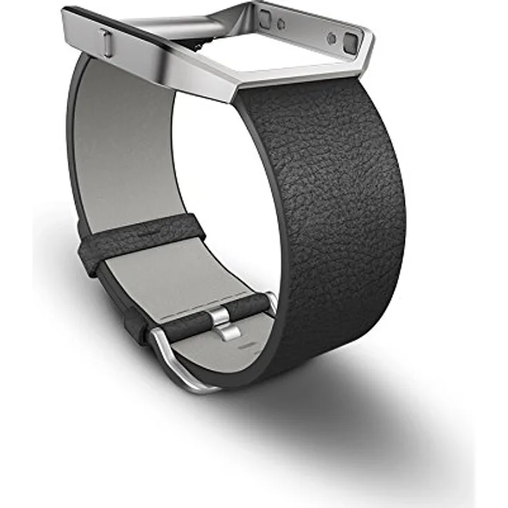 Fitbit Leder Wechselarmband für Fitbit Blaze schwarz L
